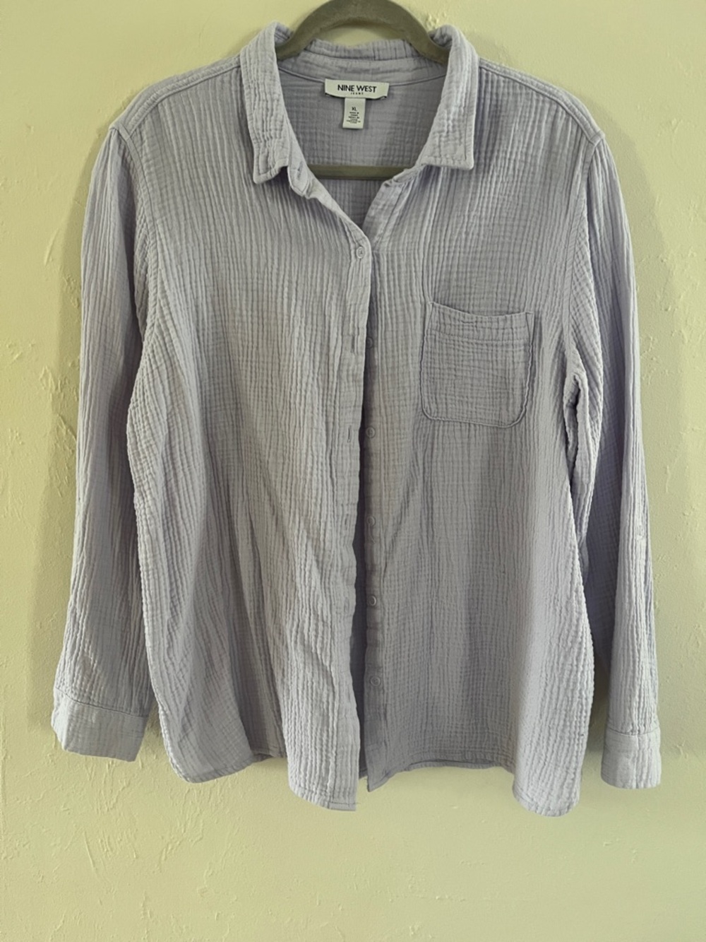 Lavender Cotton Gauze Button-Down Women's Shirt